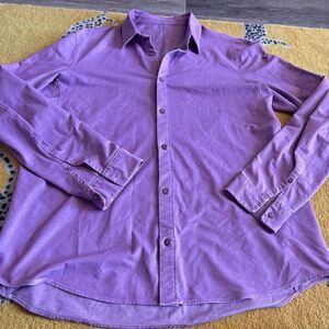 Lululemon men’s long sleeve button up shirt purple XL